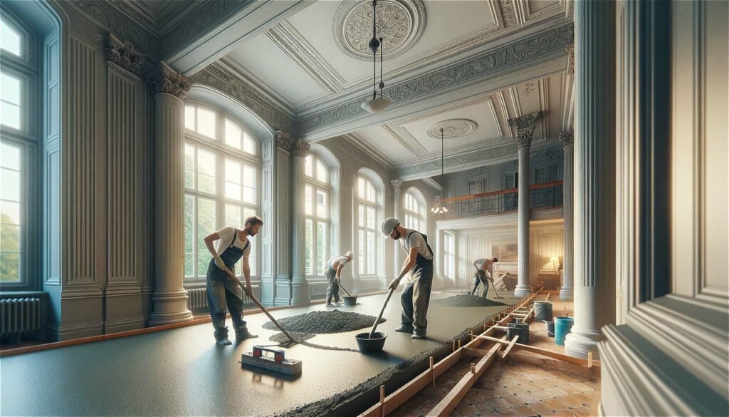 Auftragen von Estrich oder Epoxidharz Techniken und Methoden 1